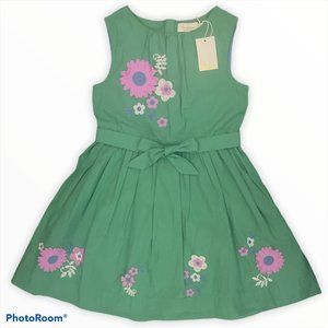 NWT Mini Boden Dress with Flower Accents Size 7-8